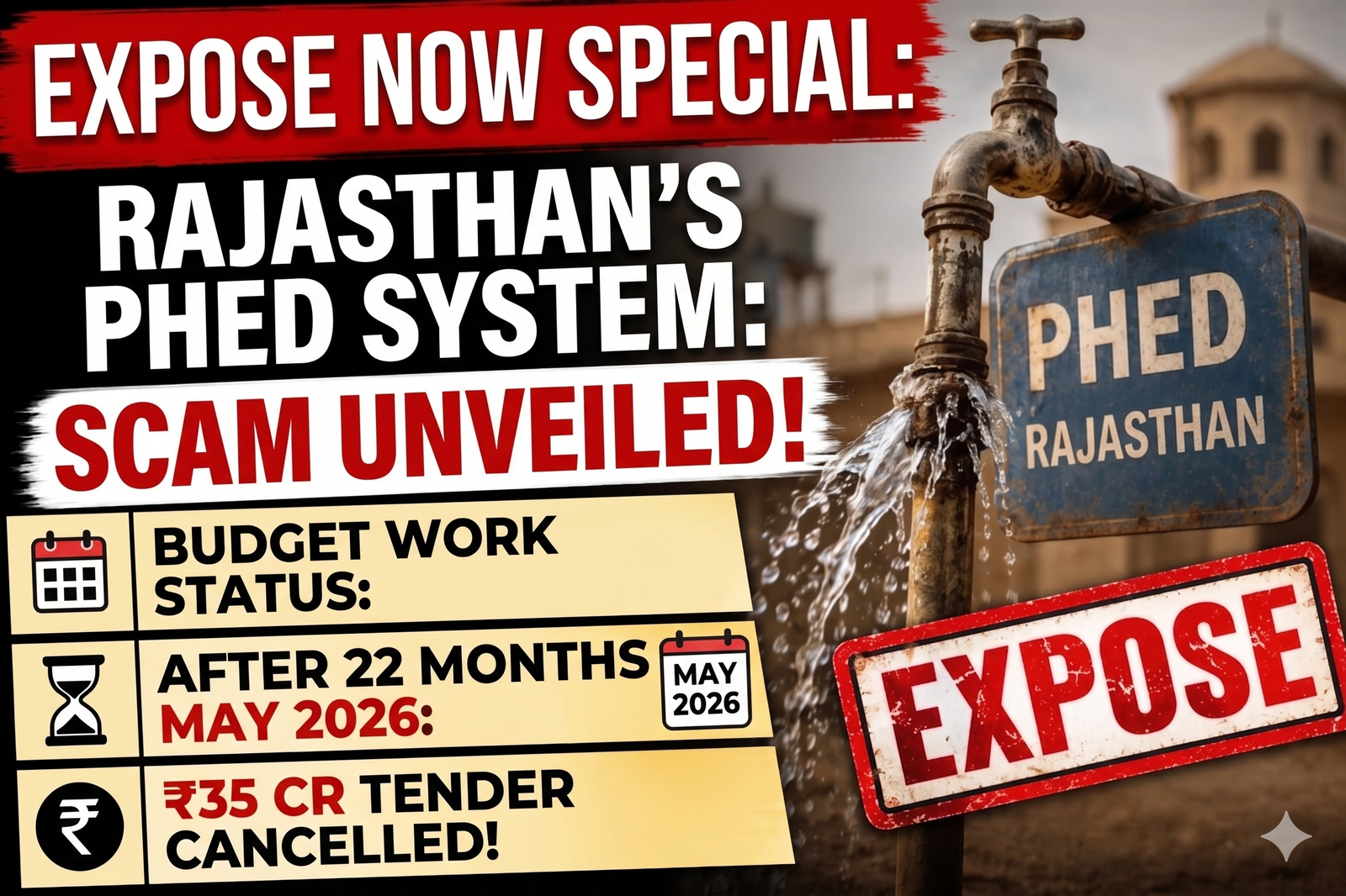 Phed Rajasthan Rajasthan PHED Under Scanner After ₹35 Crore Bisalpur-Ajmer Pipeline ...